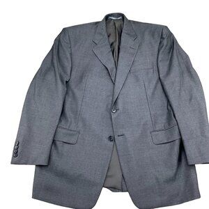 Hickey Freeman Blazer Men 42 Black Herringbone Bespoke‎ Loro Piana Super 150s